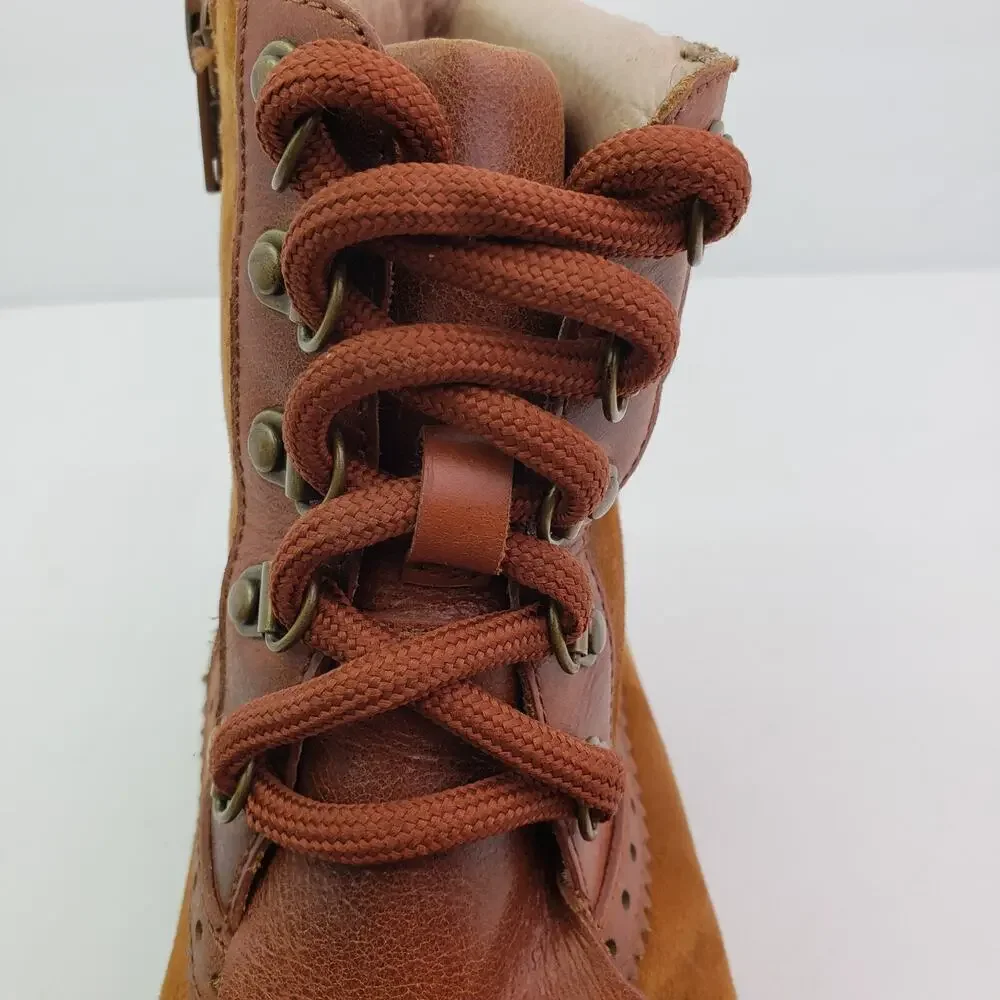 Sundance Mam' Zelle Womens Size EU 38 US 7.5-8 Brown Leather Wedge Western Shoes